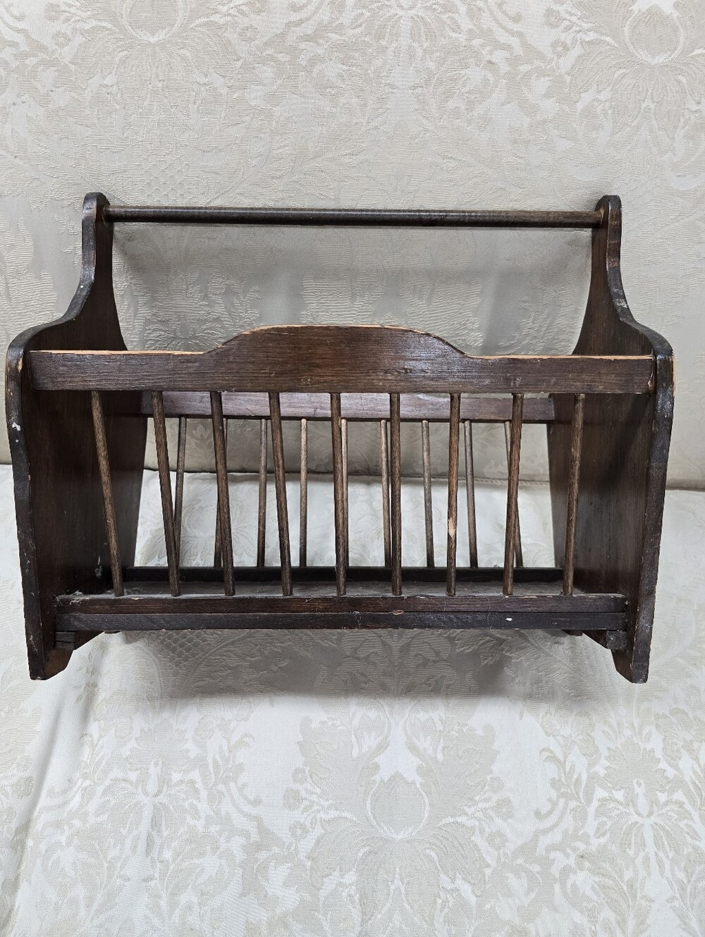 Vintage Spindle Magazine Rack Holder Rustic Americana Primitive